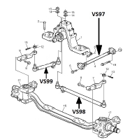 Short Track Rod (Pusher Axle) - Volvo